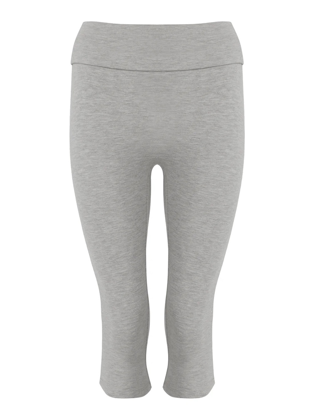 NWT CSB Foldover Jersey Capri Leggings XL in Grey Marle